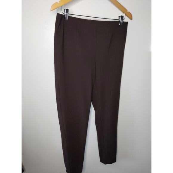 J. Jill Ponte Women's Size M Slim Leg Brown Pants Elastic Waist Stretch Knit - Picture 1 of 6